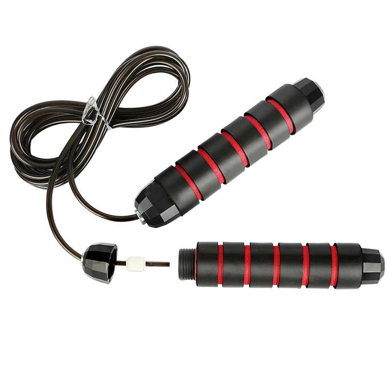 Custom Exercise Gym Workout Training Fitness Heavy Steel Cable Wire Bearing Weighted Skipping Rope Adjustable Speed Jump Rope