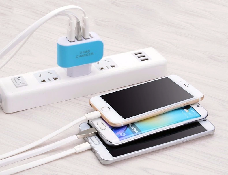 5V 3A EU Plug 3 Ports USB Wall Charger Adapter