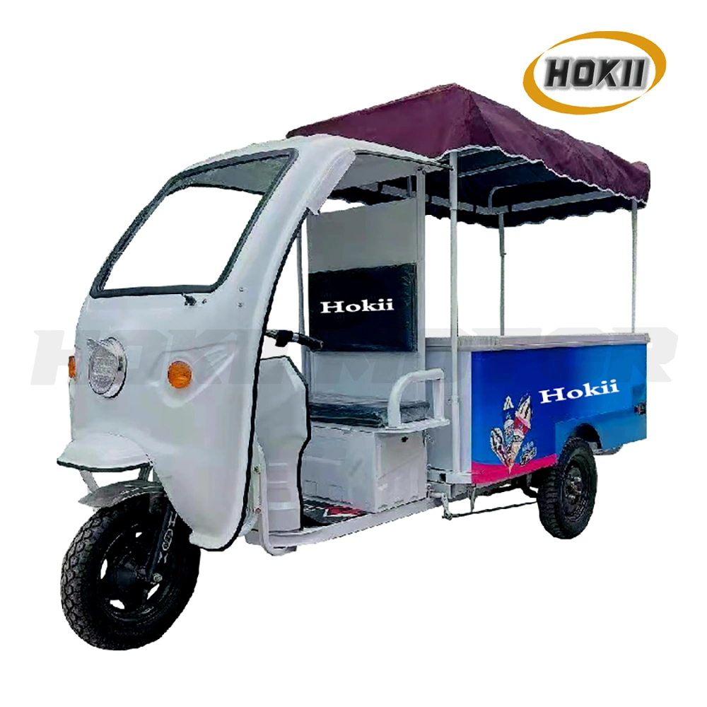 1200W Motor Hokii Motor Tricycle eléctrico helado de gasolina cargo Triciclo Motos Freezer de buena calidad Triciclo vehículo eléctrico para adultos