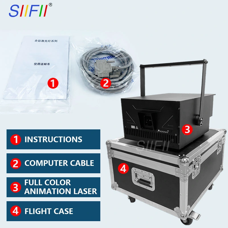 10W-30W Wasserdichter RGB-Laserprojektor für den Außenbereich, Vollfarbinimationslaser