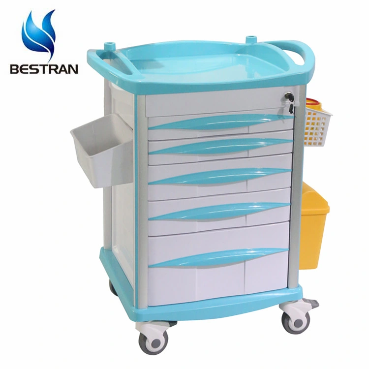 Bt-My22 Hospital ABS Medical Medicine Trolley Emergency Crash Cart