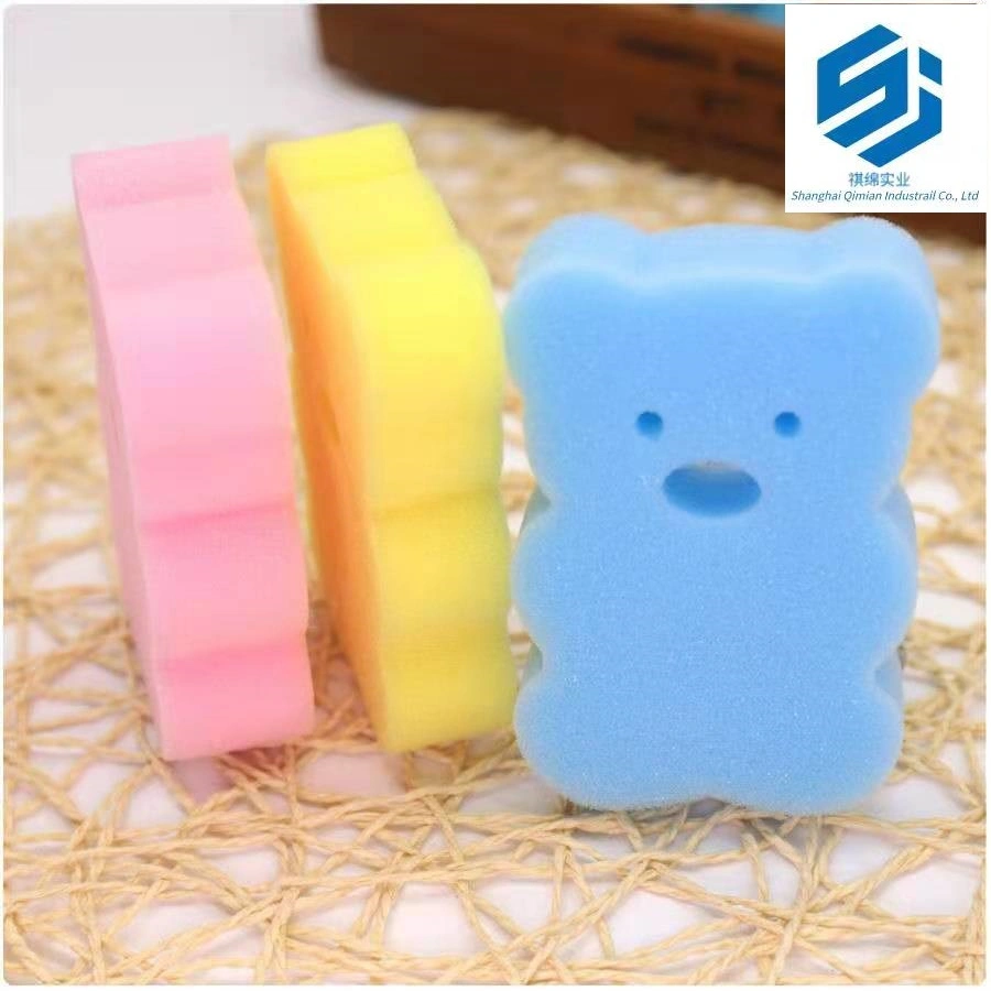 Bear Shape Various Color Baby Body Wash Cleaning Sponge