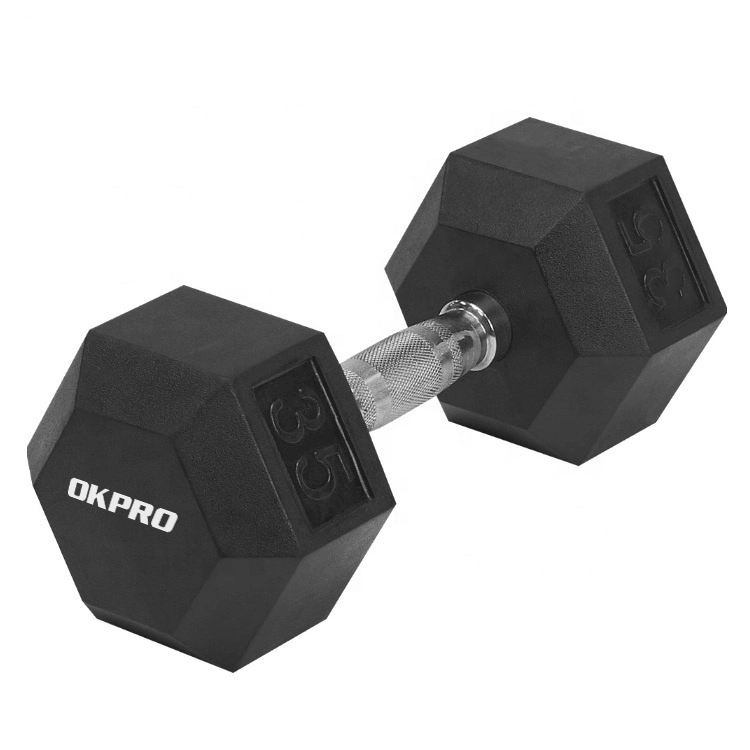 Fábrica Atacado ginásio equipamento borracha Hex Dumbbell