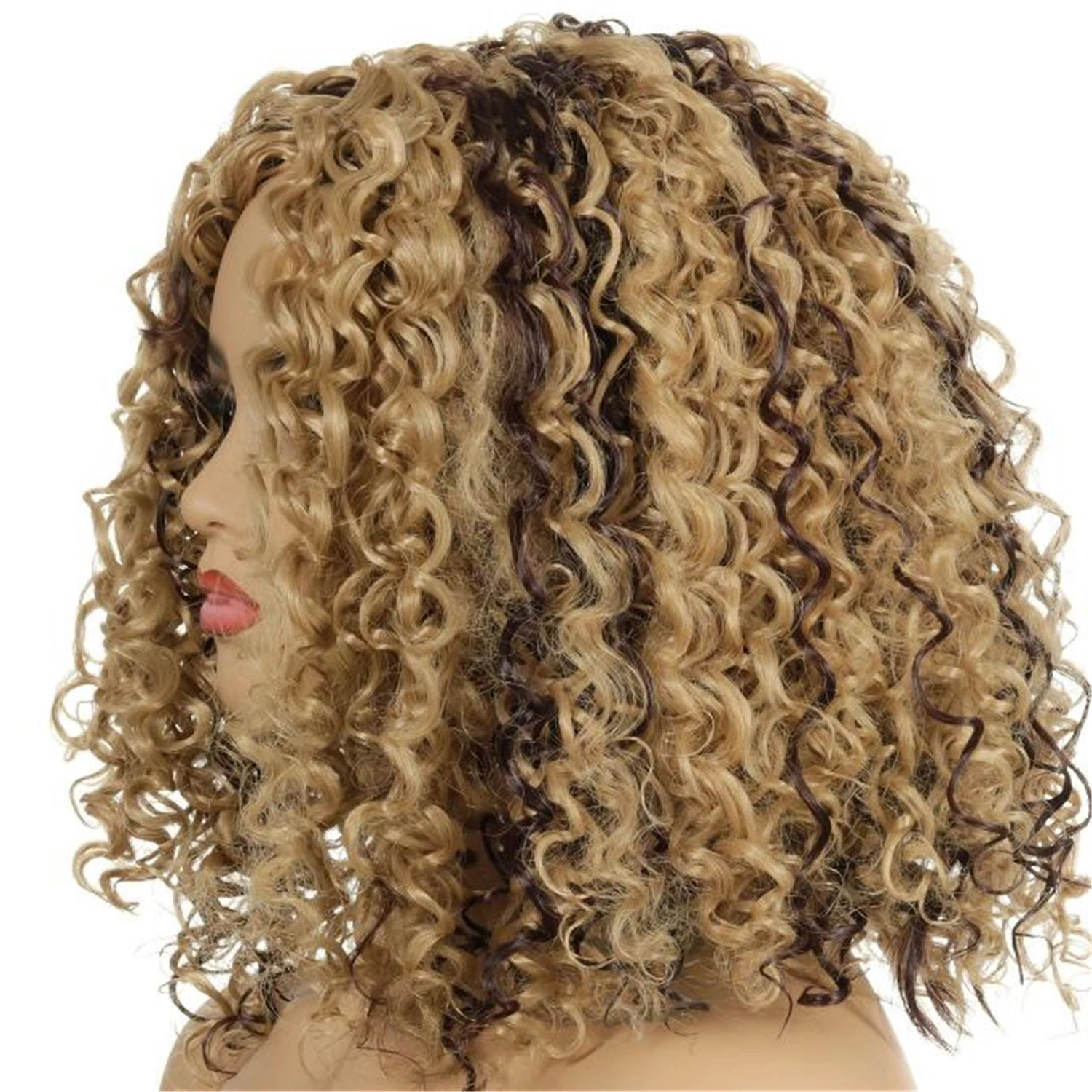 Custom Heat Resistant Short Curly Afro Synthetic Cosplay Wigs