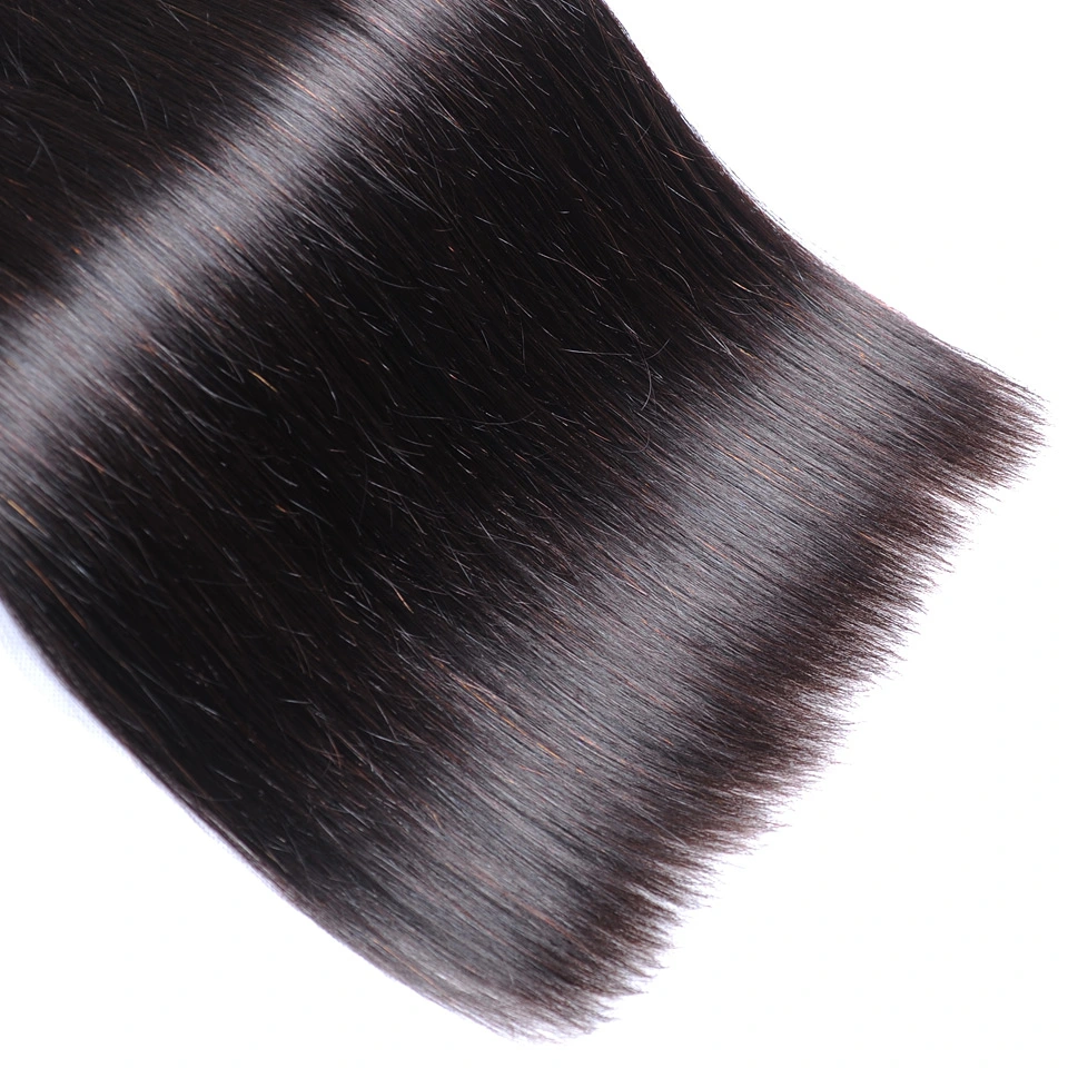 Natural Black Silk Straight 100% Peruvian Human Hair Weft