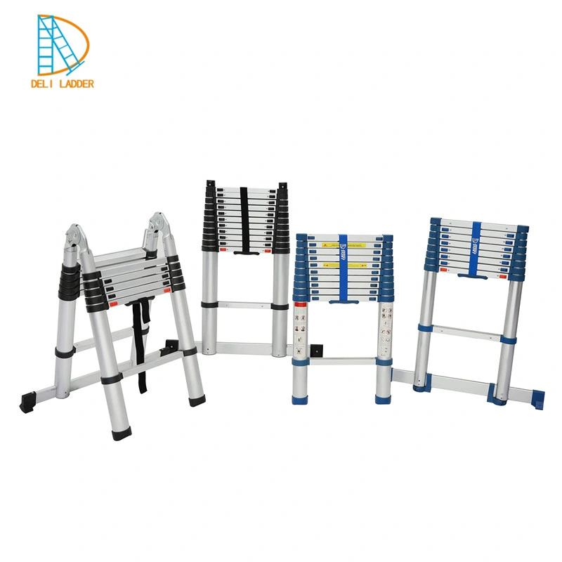 New Single Straight Folding Step Telescopic Aluminium Ladder