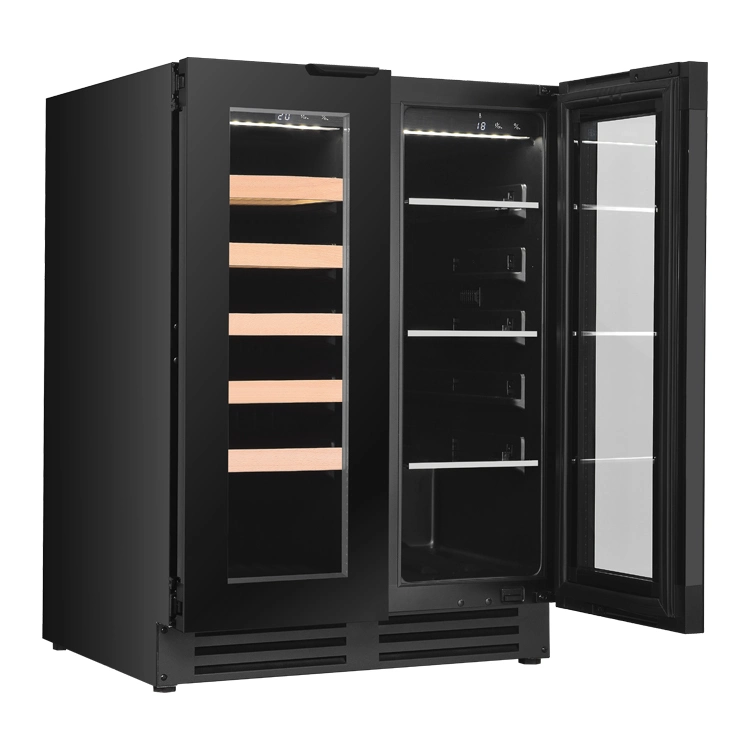 Under Counter Embedded Kitchen Wine Cooler Fridge Double Door Wine Cooler Cellar Refrigerator