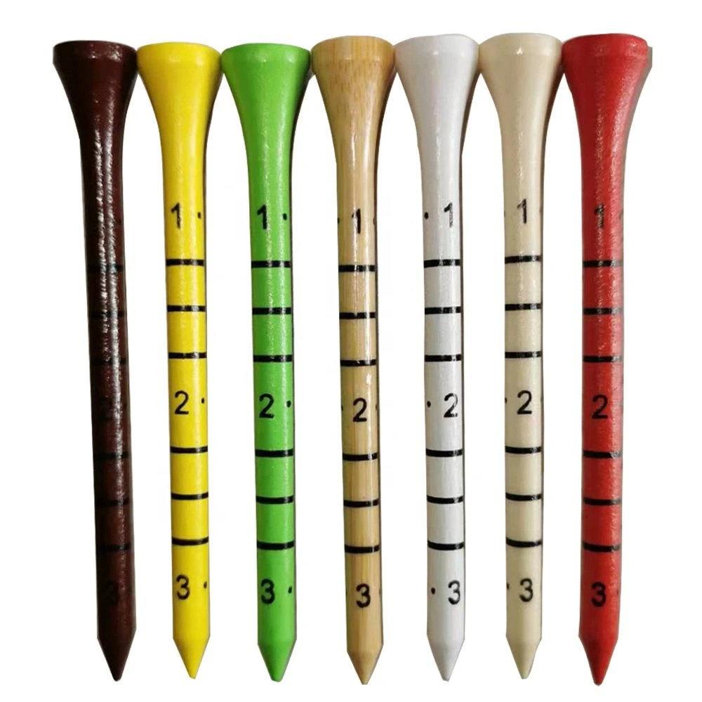 Bambu de madeira coloridos OEM Ordem pequeno Design populares as lingüetas de golfe personalizadas