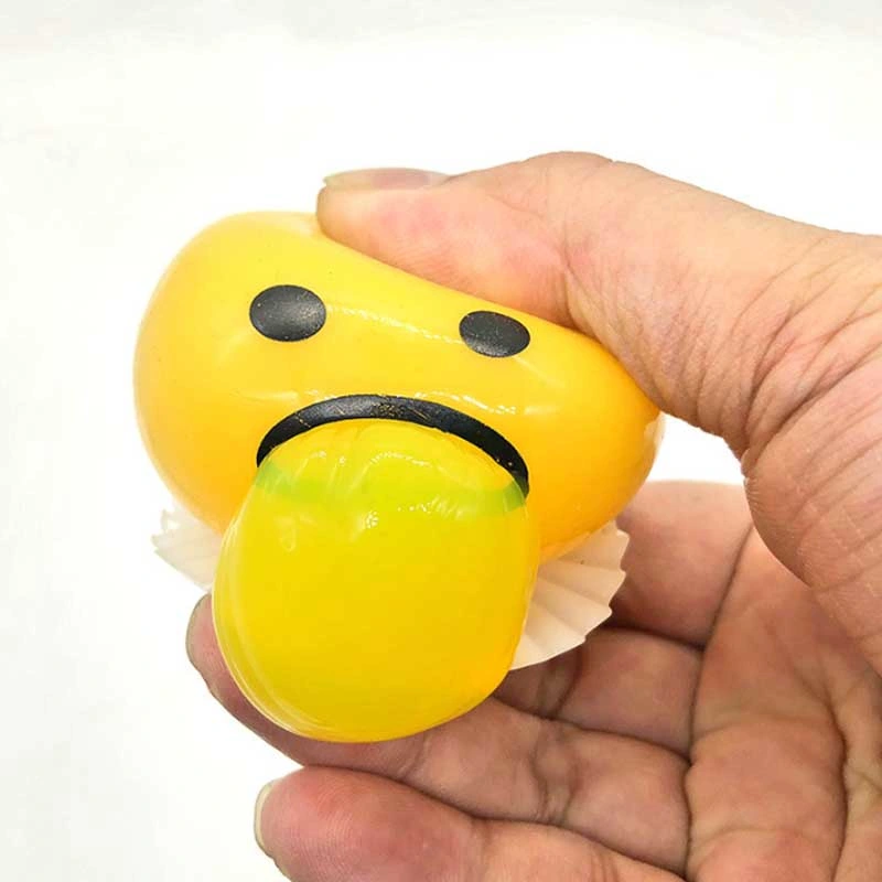 Amazon Hot Creative Decompression Fidget Toys Vomiting Egg Yolk Tricky Custard Buns Funny Mochi Cute Anti-Stress Relieve Toys for Christmas Gift