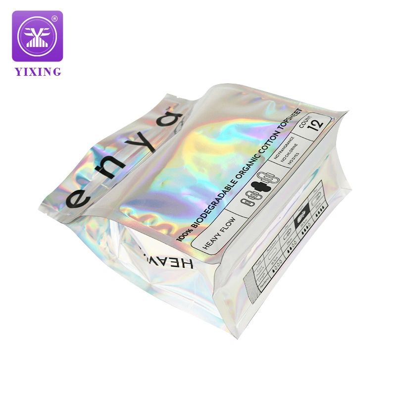 Digital Printing Hologram Flat Bottom Coffee Bags Air Valve Coffee Bags Shinny Good Barrier Ground Bottom Coffee Bags