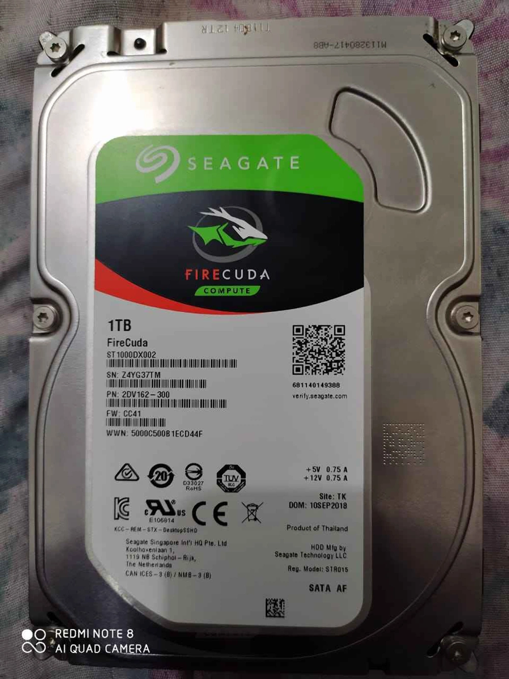 Seagate Firecuda 1tb Hard Disk 7200rpm 3.5" 6GB/S SATA III Enterprise 64MB Hard Drive (ST1000DX002) SSD/HDD