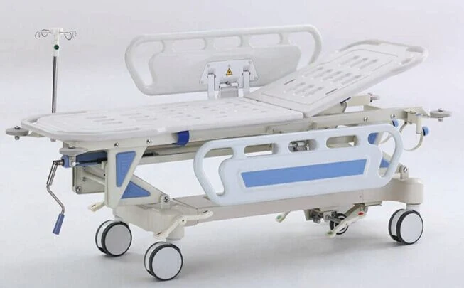 He-5 Strecher de emergencia de acero inoxidable, cama de emergencia hospitalaria