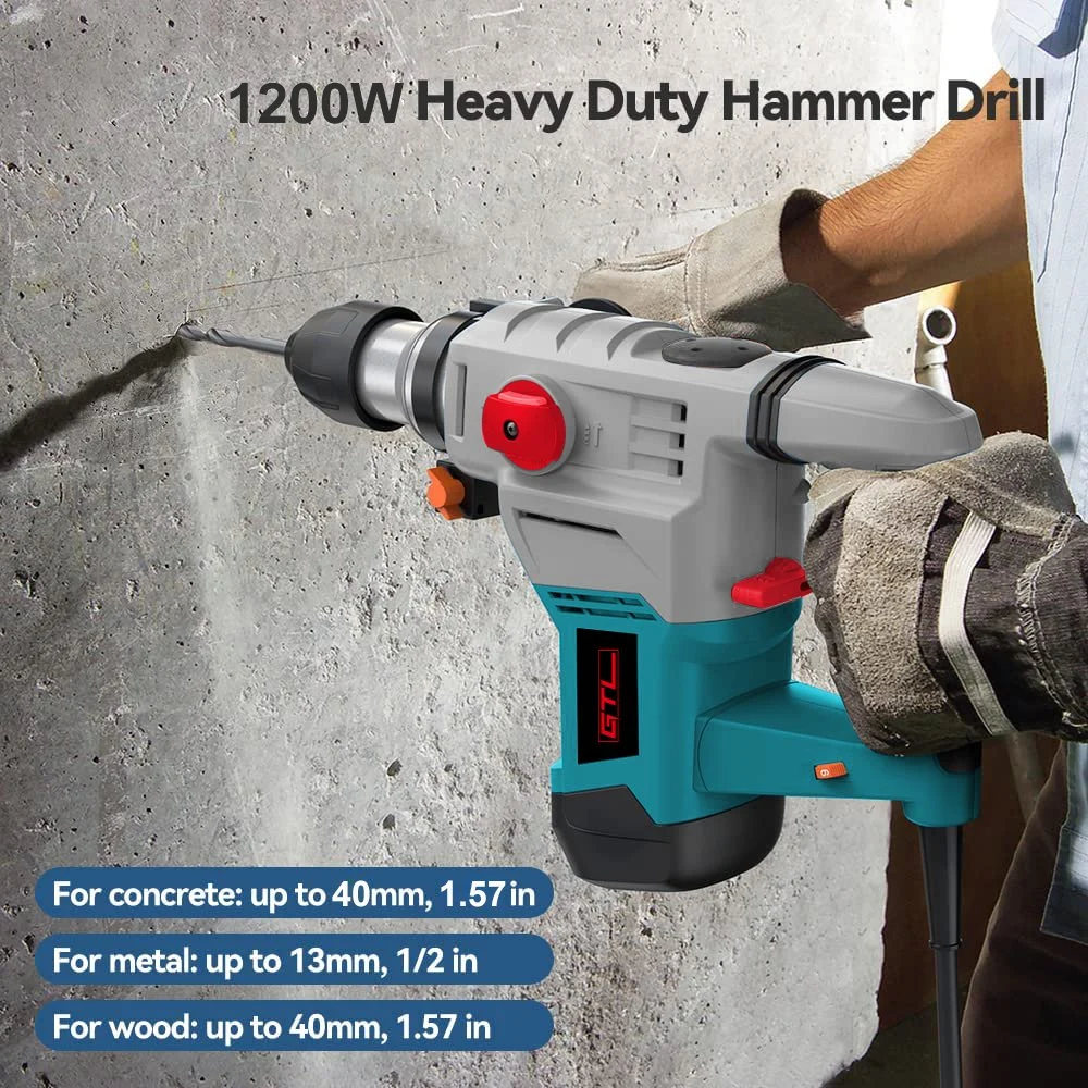 1200W SDS Max Construction Breaking Power Tools Rotary Hammer Drill with 3 Function