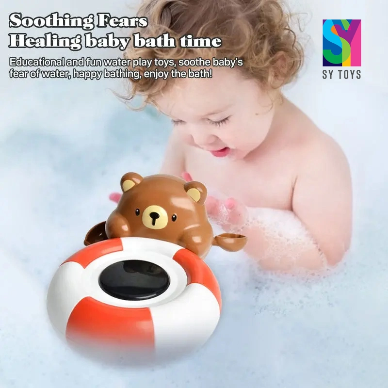 Sy Baby Bathtub Digital Thermometer Wind up Lovely Bear Thermometer Bath Floating Swimming Water Play Toys for Infant