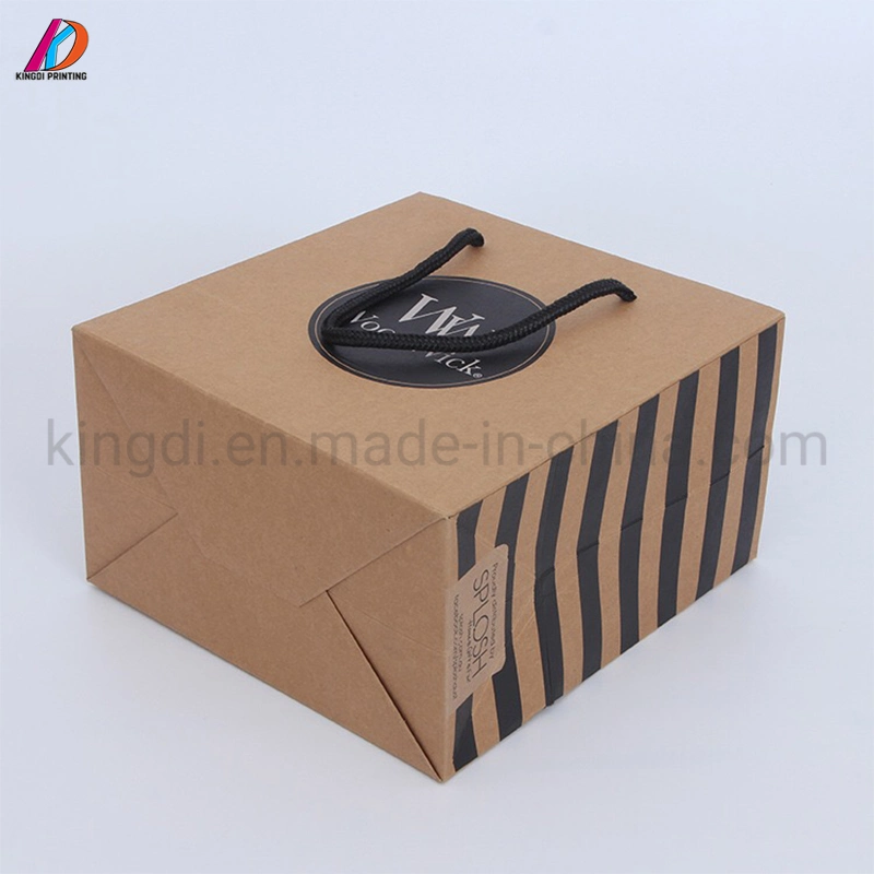 Custom Fashion/Recyclable Brown Kraft Paper Bag with Rope Handle