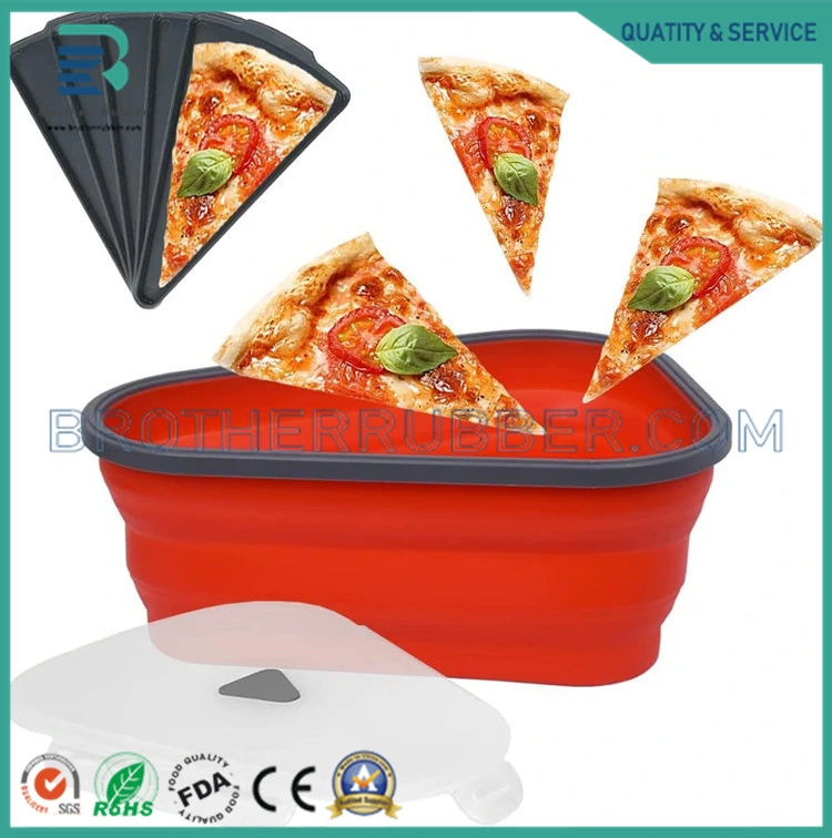 Triangular Pizza Storage Container Expandable Reusable Silicone Pizza Box