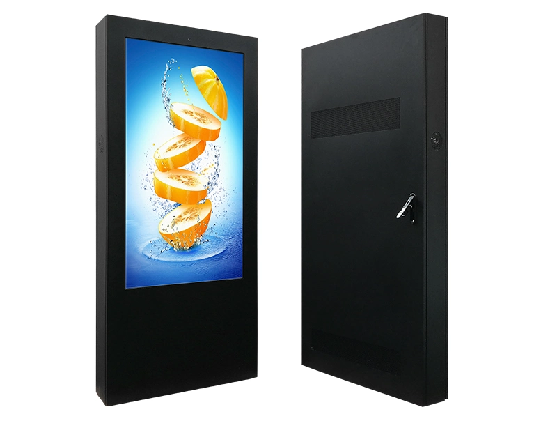 65 Inch Lightning Protection Vandalism Defense Efficient Cooling System Advertising Outdoor TV Kiosk