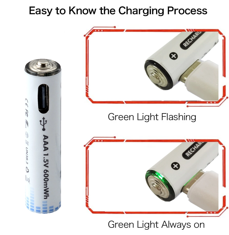 AA 1,5 В 9V Тип C USB Литий быстрая зарядка аккумуляторной батареи