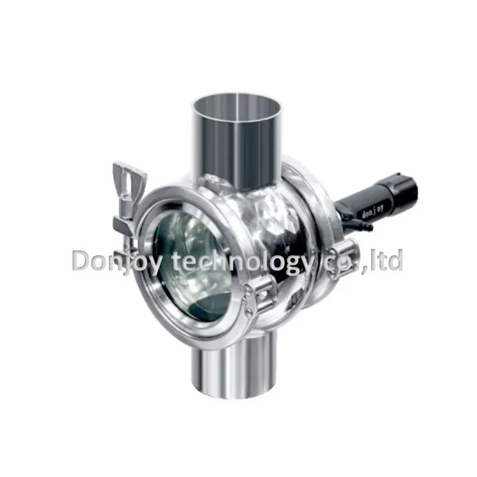 Sanitary Stainless Steel Cross Type Water Tank Four-Way Sight Glass