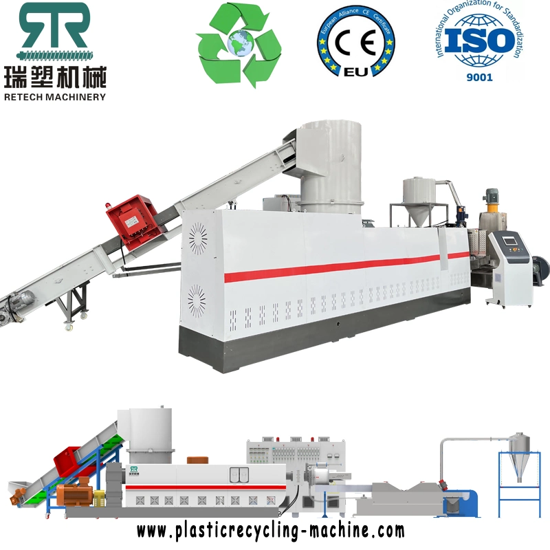 2024 Hot Sale Plastic LDPE Granulating Recycling Machine for Ld HD Lld PP Film with Double Stage Degassing Extruder