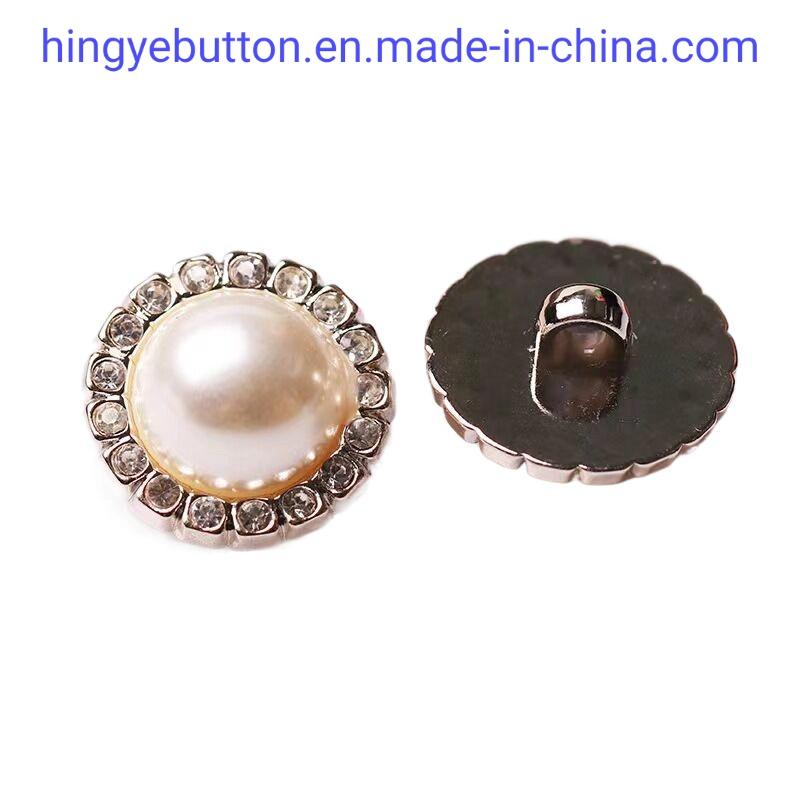 Plastic Button ABS Plated Rhinestone Foot Shank Button for Garment Accessories