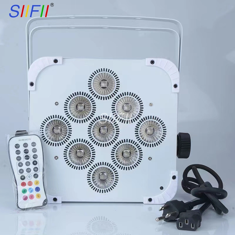 9X18W RGBWA UV Battery Powered LED Panel Light Home Disco LED PAR LED Mini Battery Wireless PAR Light