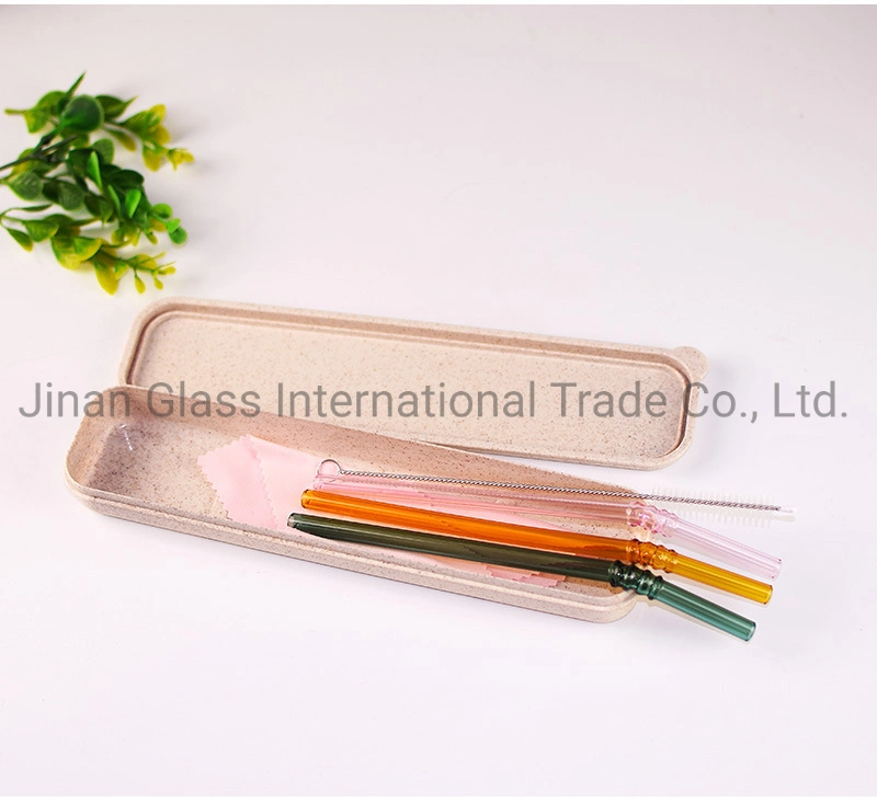 Clear Reusable Glass Drinking Straw Cleaning Brush Wedding Birthday Party Drink Straws Dribking Glass Pipette