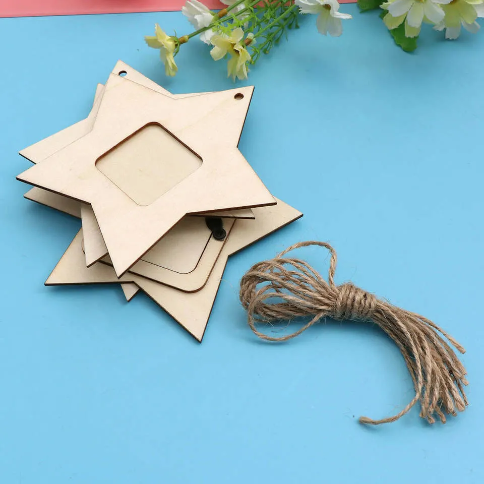 Factory Price Hot Sale Simple Wooden/Wood Star Shaped Photo Frame