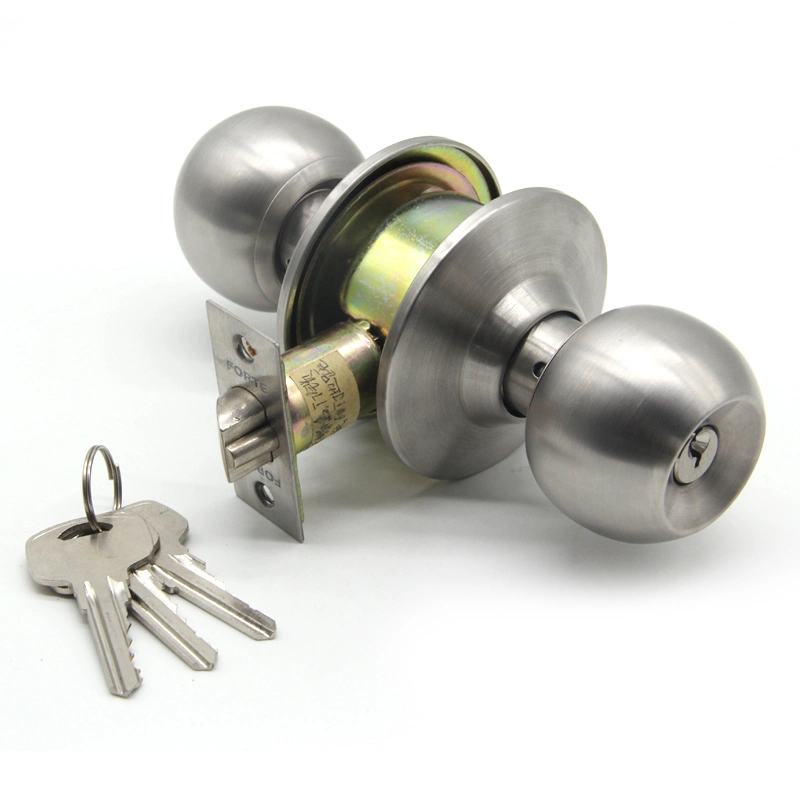 American UL Cerraduara De Embutir PARA La Puerta Brass Stainless Steel Cylindrical Tubular Handle Lever Knob Pomo Lock