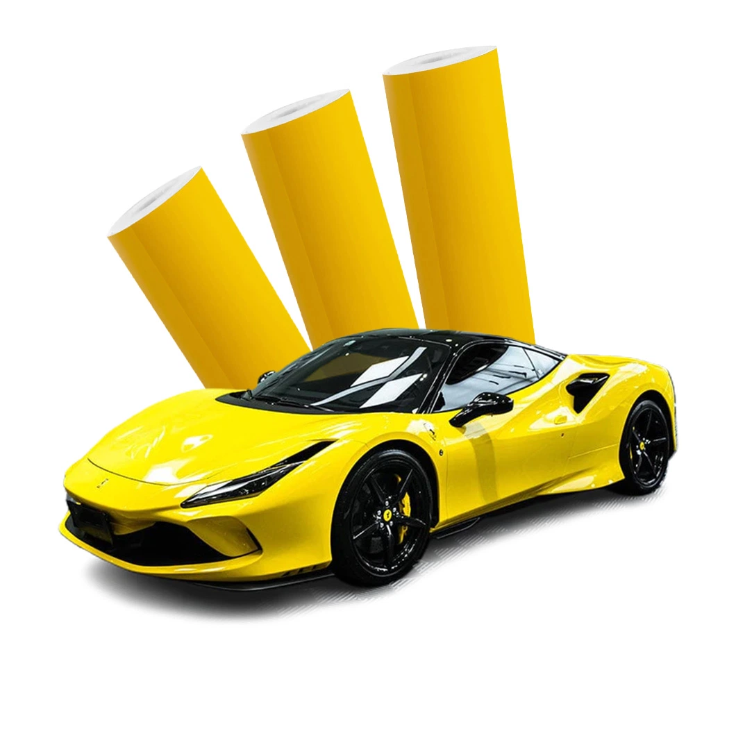 Pet Material Air Bubble Free Sunray Yellow Car Body Vinyl Wrapping Film