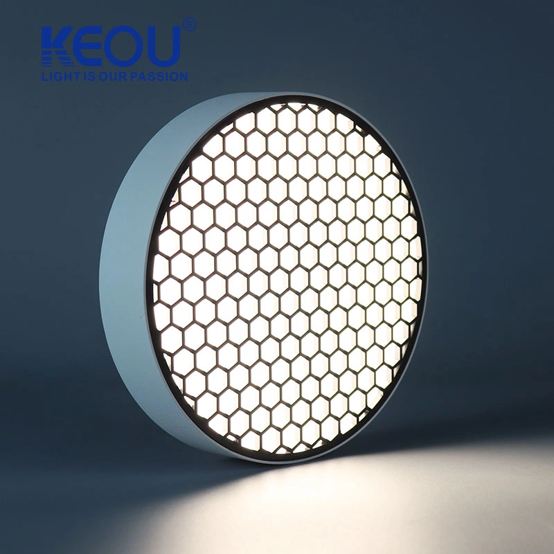 Keou Low Ugr Anti-Glare Aluminum 24W Black LED Light LED Panel Light for Home Lighting