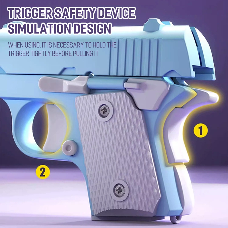 2023 Tiktok Nouvelle Tendance de Produit Jouet de Décompression 3D Impression Mini Pistolet 1911 Amusant Fidget Jouet de Gravité en Forme de Radis 3D pour Enfants.