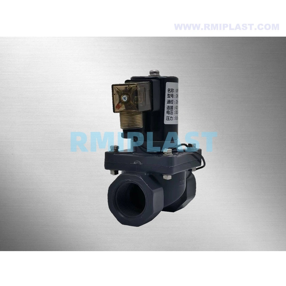 CPVC Solenoid Valve of Anti Corrosive Purpose UPVC PP Pph PVDF PVC Plastic Safety Control Valve 1/2 Inch 2 Inch Voltage AC 220V 110V 24V DC 24V 12V JIS ANSI DIN