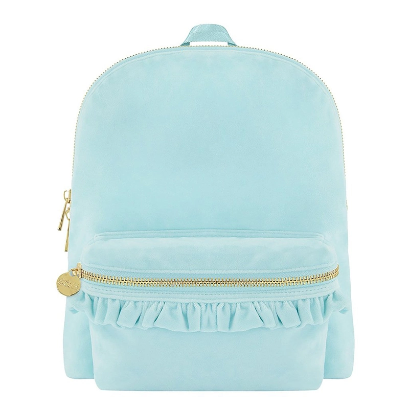 Wholesale/Supplier Candy Color Small School Women Mini Pink Ruffle Velvet Backpack