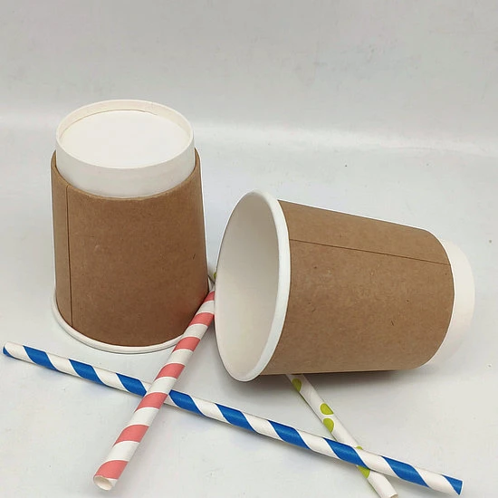 Disposable Recyclable Customized Paper Cups Double Wall 8oz