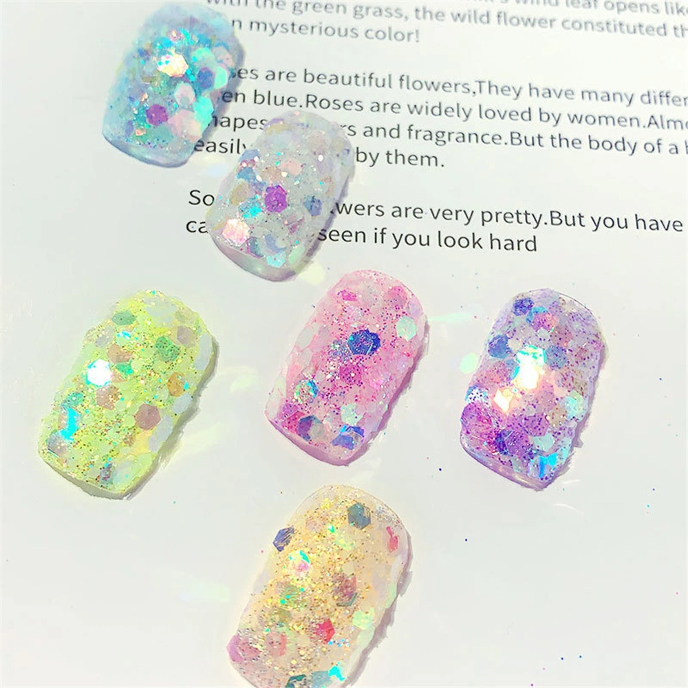 in 2022, The Internet Celebrity Explosion Style Luminous Sequins Nail Jewelry Korean Big Sequins Color Korean Style Flashing Nail Decoration