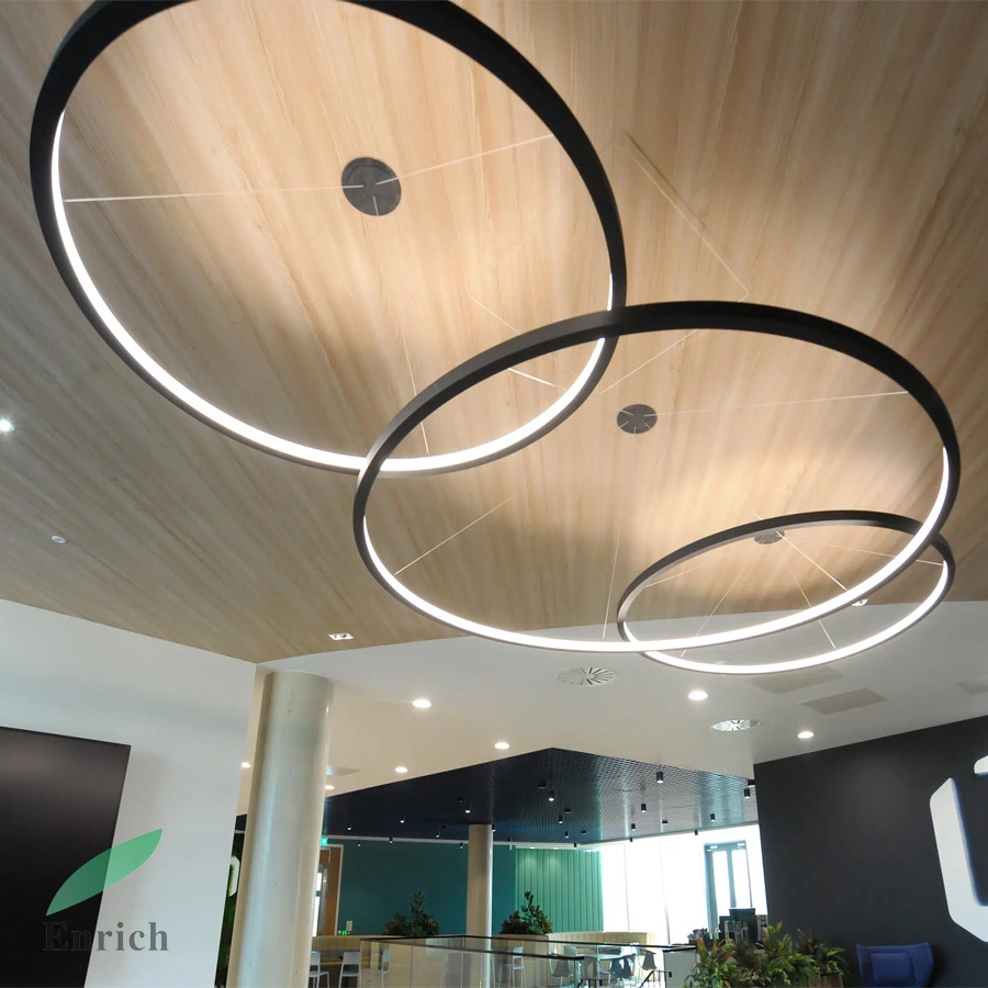 Modern Pendant Aluminum Profile Inner Emitting Circle Ring LED Pendant Light for Office