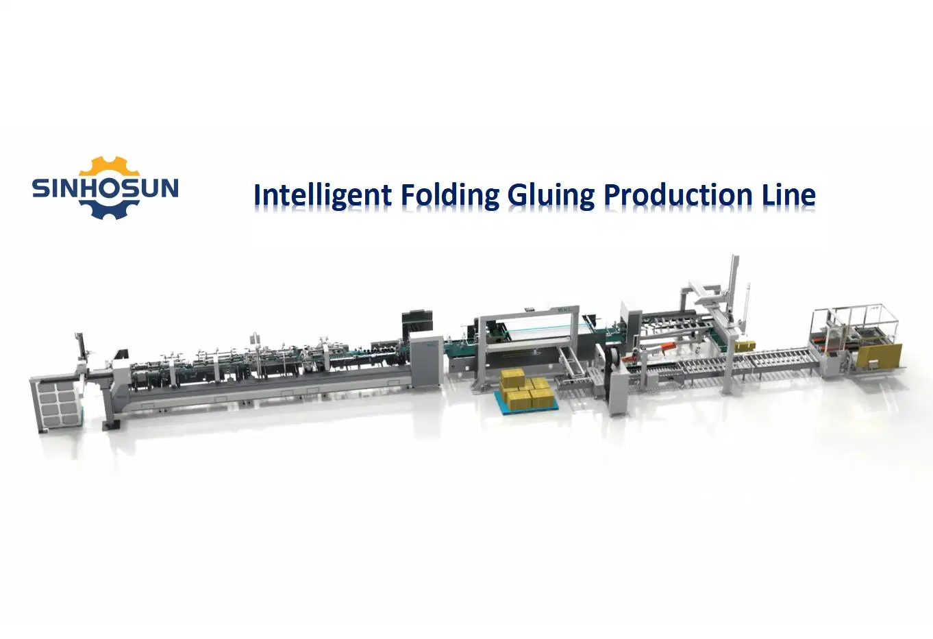 Intelligent Inline Folding Gluing Machine Packing Line for Straight Line Box