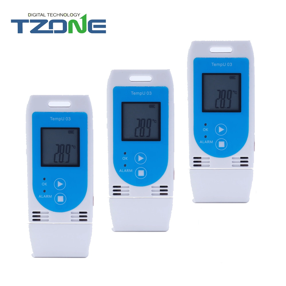 USB Conncetion and Configurable Before Use Tzone Tempu08 Single-Use USB Temp & Rh Data Logger with LCD Display