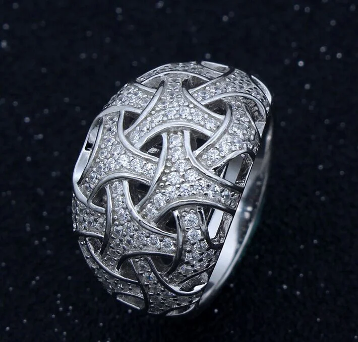 Star Fashion CZ Stones Diamond Stainless Steel Finger Rings with Lower Quantity Good Price (CFSTFR015)