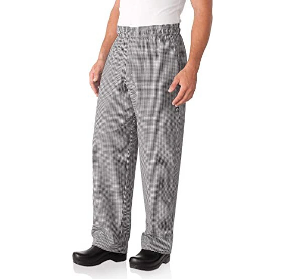 Custom Logo Chef Pants Lightweight Baggy Work Trousers Classic Restaurant Kitchen Uniform Pants with Elastic Waist