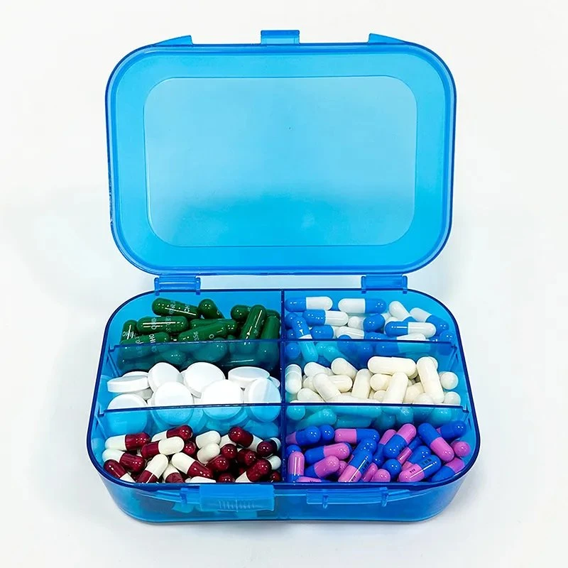 Moisture-Proof 6-Grids Pill Box Tablet Classification Medicine Storage Container with Detachable Partition