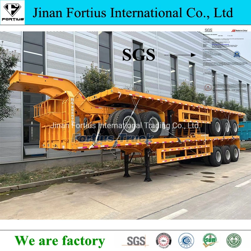 Multi Funtion Flat Bed Skeleton Bulk Cement Cargo Low Bed LPG Fuel Oil Tank Tipper Dumper Dump 60ton 75ton 100ton Full Semi Trailer