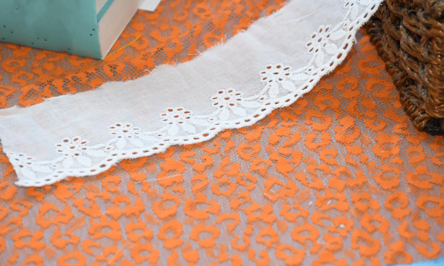 Textile Embroidery Cotton Lace Trim Fabric