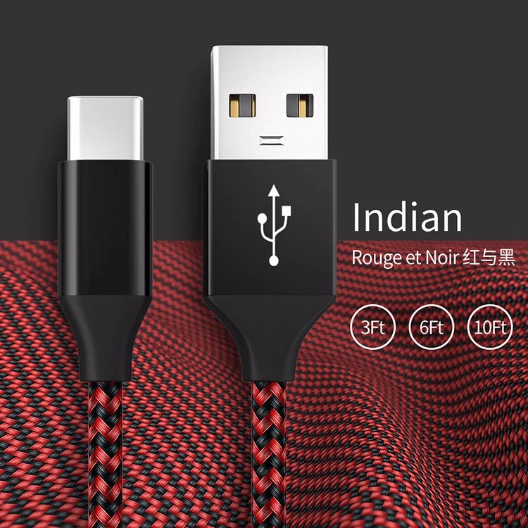 1m High quality/High cost performance Nylon Braided USB to Type C Cable Android Phone Fast Charging Cable for Samsung Galaxy S10 S9 S8 S20 Plus