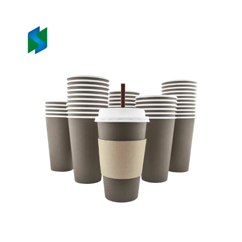 Full Size Customized Design Disposable Double Wall Ripple Coffee Tea Paper Cups