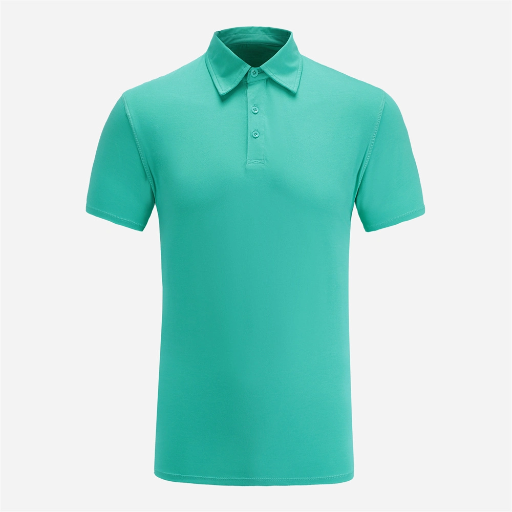 Dos homens Classic Aplicar mangas curtas de algodão Verde camisas polo