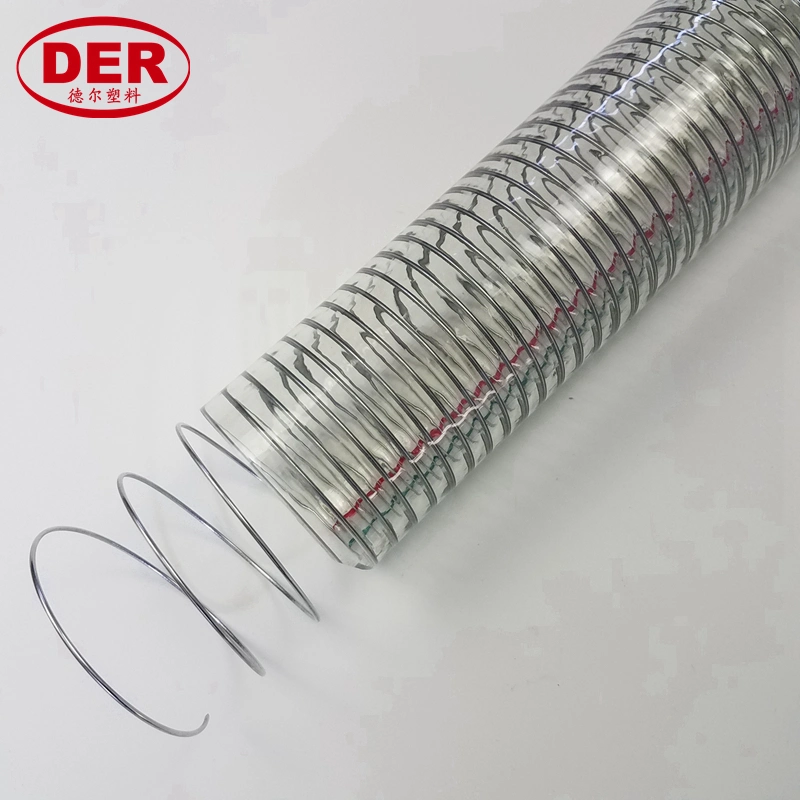 1/4"~10" Clear/Transparent PVC Plastic Spiral Steel Wire Suction/Discharge Water Soft Hose