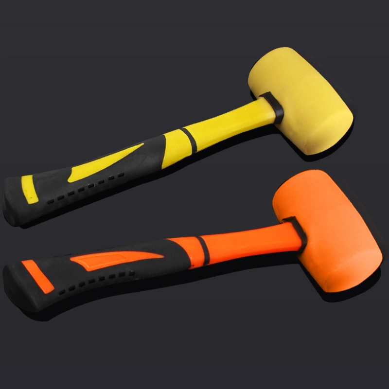 Color Rubber Mallet with High Grade Plastic-Covered Handle