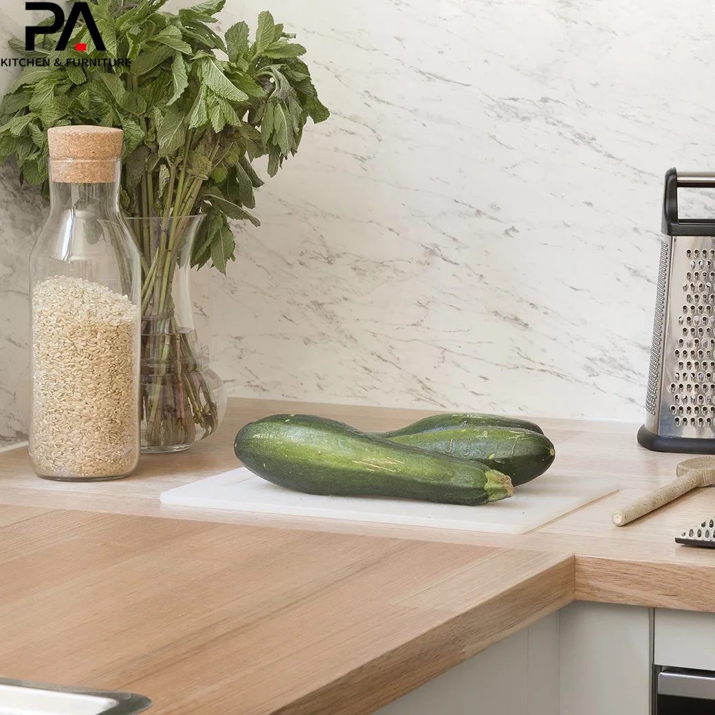 Natural Wood Light Grey Kitchen Cabinets